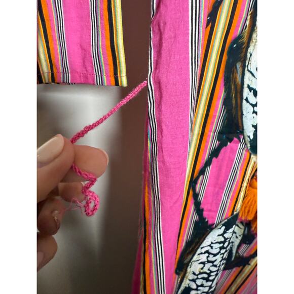 Figue Pink Scarab Mini Dress with Tie Sz. XS - Picture 8 of 10